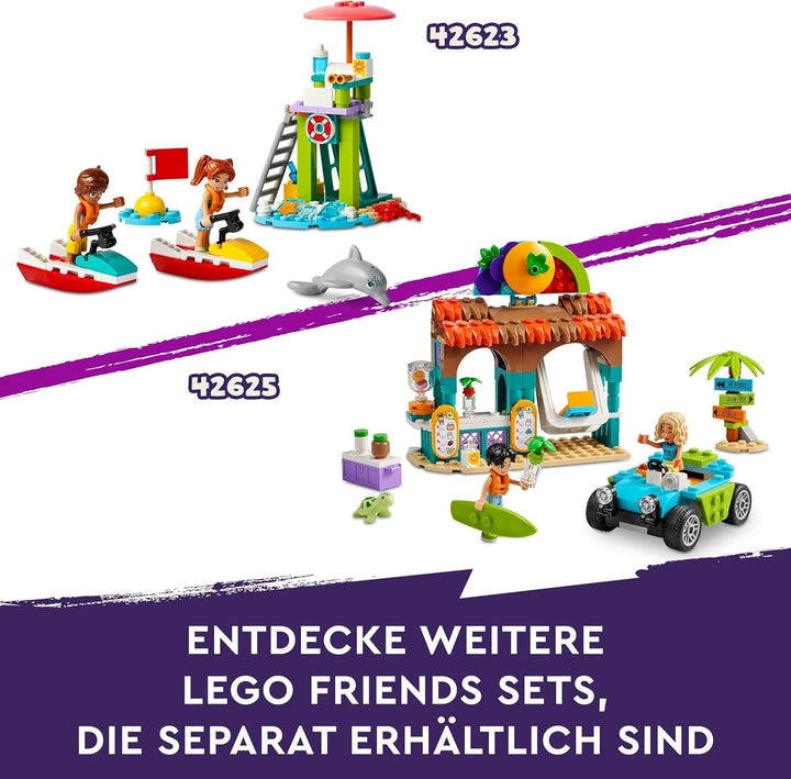 Parcul acvatic LEGO Friends Heartlake City, set de joacă în aer liber pentru fete și băieți cu vârsta peste 8 ani, experiență de joacă creativă cu 3 figurine, micro figurină, 3 tobogane și hidromasaj 42630