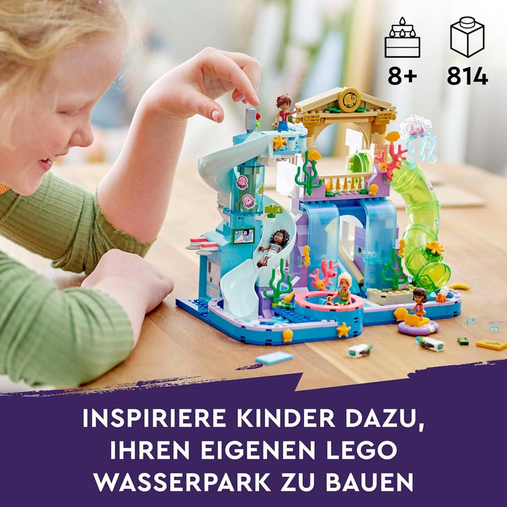 Parcul acvatic LEGO Friends Heartlake City, set de joacă în aer liber pentru fete și băieți cu vârsta peste 8 ani, experiență de joacă creativă cu 3 figurine, micro figurină, 3 tobogane și hidromasaj 42630