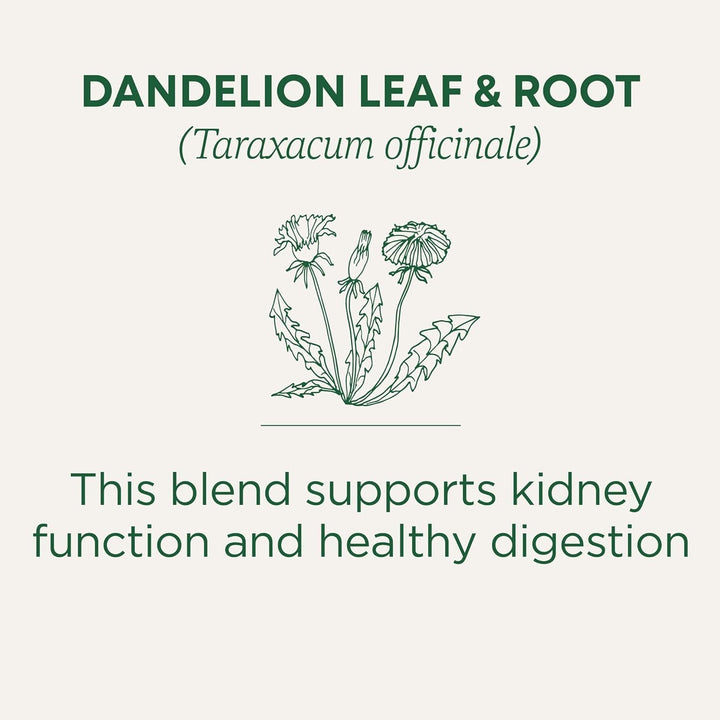 Tea, Organic Dandelion Leaf & Root, Supports Kidney Function & Healthy Digestion, 16 Tea Bags Tea USA Naty Shop