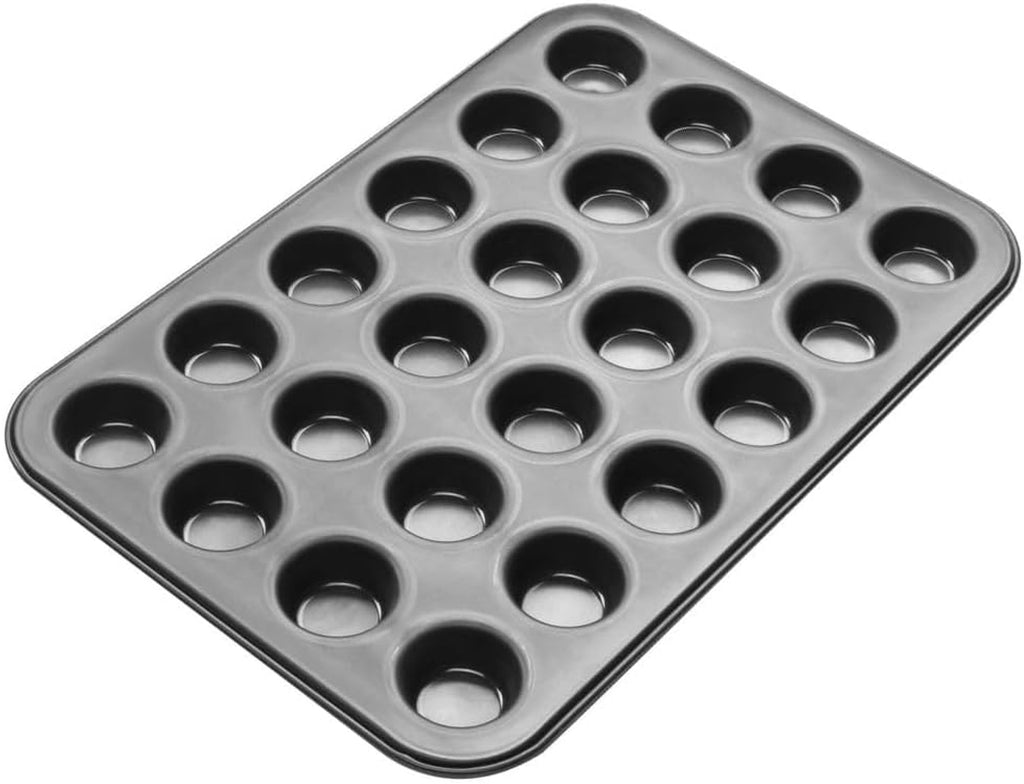 Zenker 6541 Black Metallic 24Er Mini-Muffinform – Antihaftbeschichtet Für Perfekte Mini-Muffins, Ø 4,5 Cm, Made in Germany