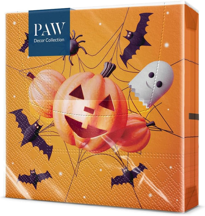 PAW - Șervețele 3 straturi (33 X 33 Cm) I 20 bucăți I Perfect pentru zile de naștere, petreceri, întâlniri I Decorațiuni de toamnă pentru masă I Șervețele de hârtie colorate - frunze de toamnă de umbrelă I Frunze de umbrelă