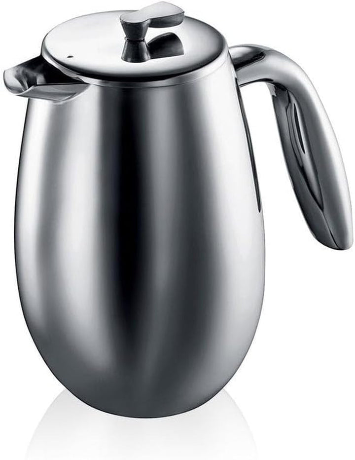 Cafetieră Bodum 1308-16 Columbia (cu perete dublu, din oțel inoxidabil, rezistentă la spălarea vaselor, 1,0 litri (34 oz)) Strălucitoare