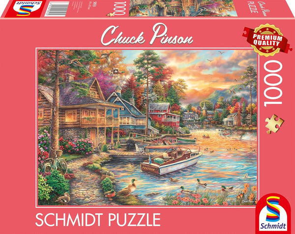 Schmidt Spiele 58553 Chuck Pinson, Shore in the Evening Gold, puzzle jigsaw 1000 piese