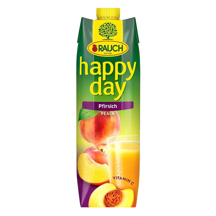 Rauch Happy Day Peach | Din fructe coapte la soare | 6 x 1 litru, Tetra Prisma