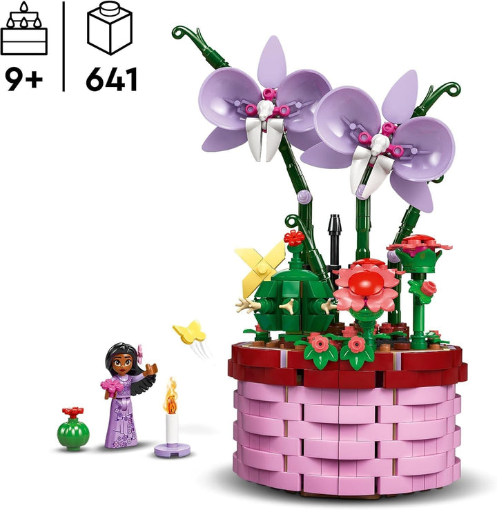 LEGO Ç€ Disney Encanto Ghiveciul de flori al Isabelei, set pentru copii cu orhidee de jucărie construibilă, set de construcție decorativ cu mini păpușă a unui personaj din film, idee de cadou pentru fete și băieți de la 9 ani 43237