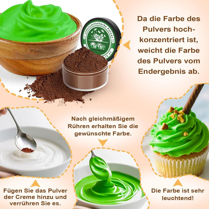 Colorant alimentar pudră – Set de 15 x 5g coloranți alimentari vibranți, coloranți alimentari foarte concentrați pentru decorarea prăjiturilor, macaroanelor, cremei de unt, gogoșilor, coptului, slime-ului – Vegan, sigur