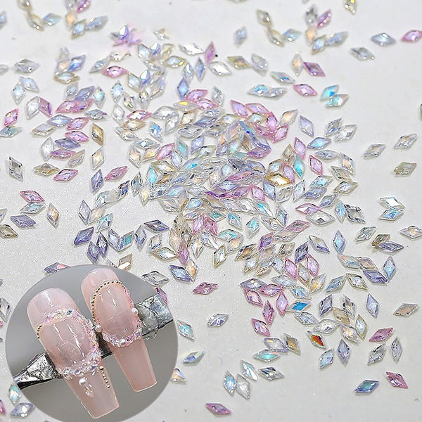 50 de piese mici zirconiu romb sclipici pietre unghii brelocuri culori mixte strasuri sclipitoare farmece unghii mini romb unghii cristale unghii diamante strasuri unghii farmece accesorii unghii nail art