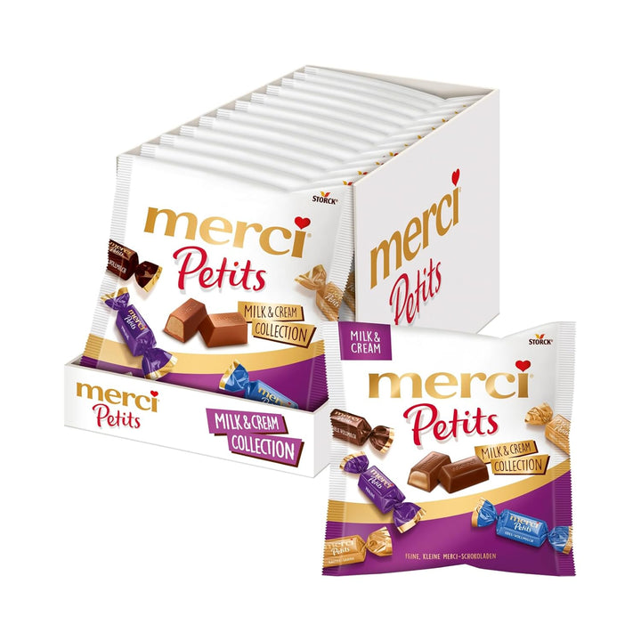 Merci Petits Chocolate Collection – 1 X 1000G – Mix Aus Nicht Gefüllten Und Gefüllten Schokoladen-Spezialitäten in Praktischer Runddose