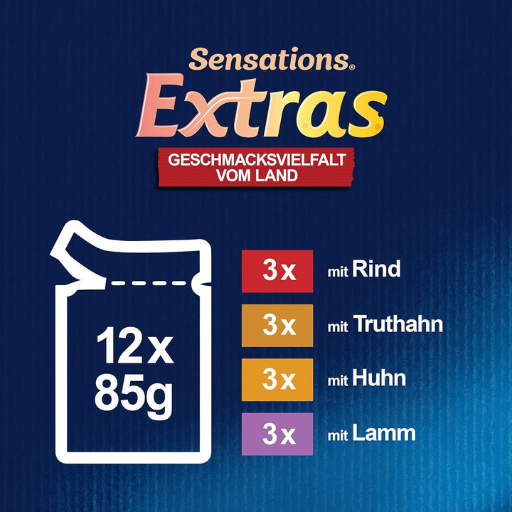 Felix hrană umedă pentru pisici Sensations Extras în jeleu Aromă varietate din țară, 6.120 kg