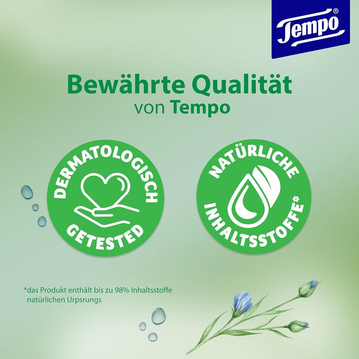 Tempo Șervețele umede de toaletă Natural Skin Balance -16 pachete a câte 42 de șervețele - Cu pantenol și extract din plante - Înlăturabile
