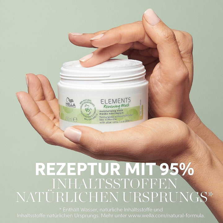 Wella Professionals Elements - îngrijire naturală pentru păr uscat, deteriorat și scalp sensibil - balsam, mască și spray fără clătire cu antioxidanți și esență de măsline Masca de par Naty Shop