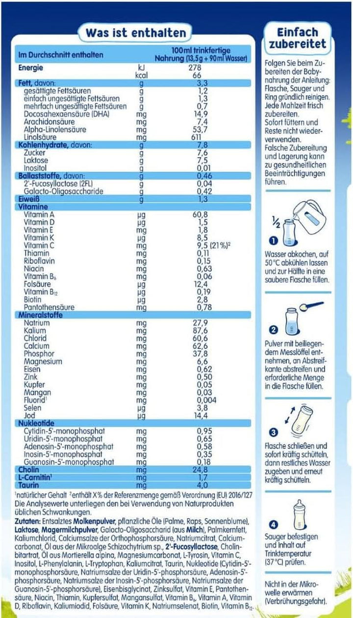 Humana PROBALANCE Folgemilch 2, Nach Dem 6. Monat, Babynahrung Im Anschluss an Das Stillen Oder Einer Anfangsnahrung, Ideal Zum Zufüttern Oder Als Alleinige Milchnahrung, 750 G