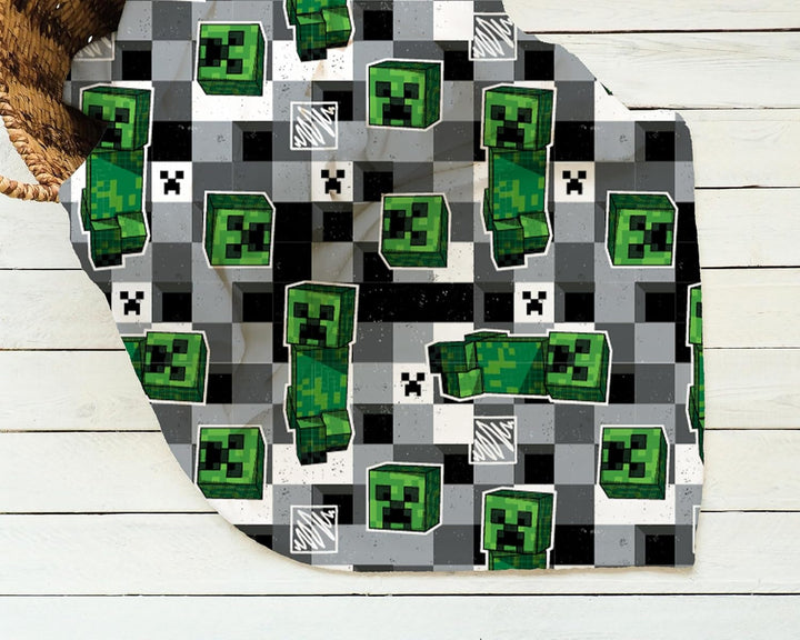Character World Minecraft Offizielle Fleecedecke | Scribble Design Wendbarer 2-Seitiger, Superweicher, Warmer Ãœberwurf