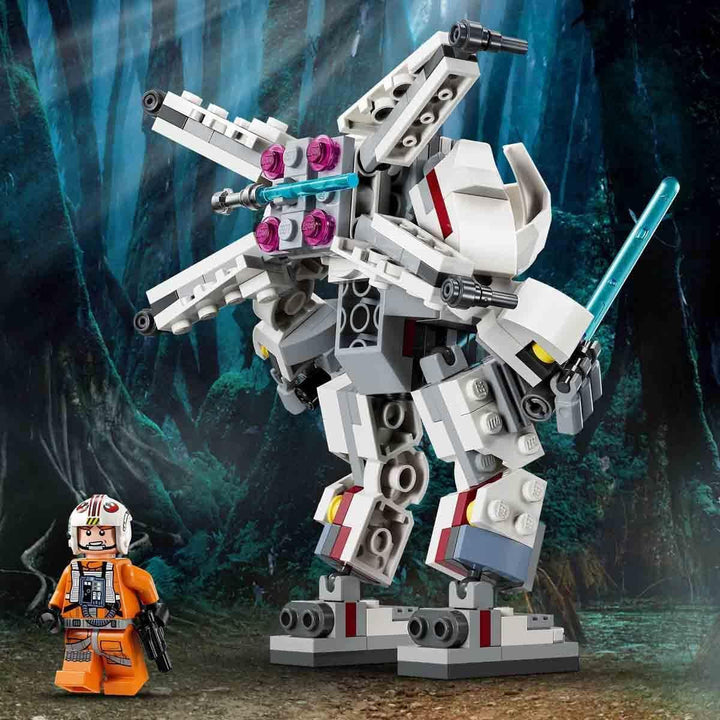 LEGO Star Wars X-Wing Mech al lui Luke Skywalker, cărămizi de jucărie de colecționat, aventură de acțiune, idee de cadou pentru băieți și fete creative cu vârsta de 6+ 75390