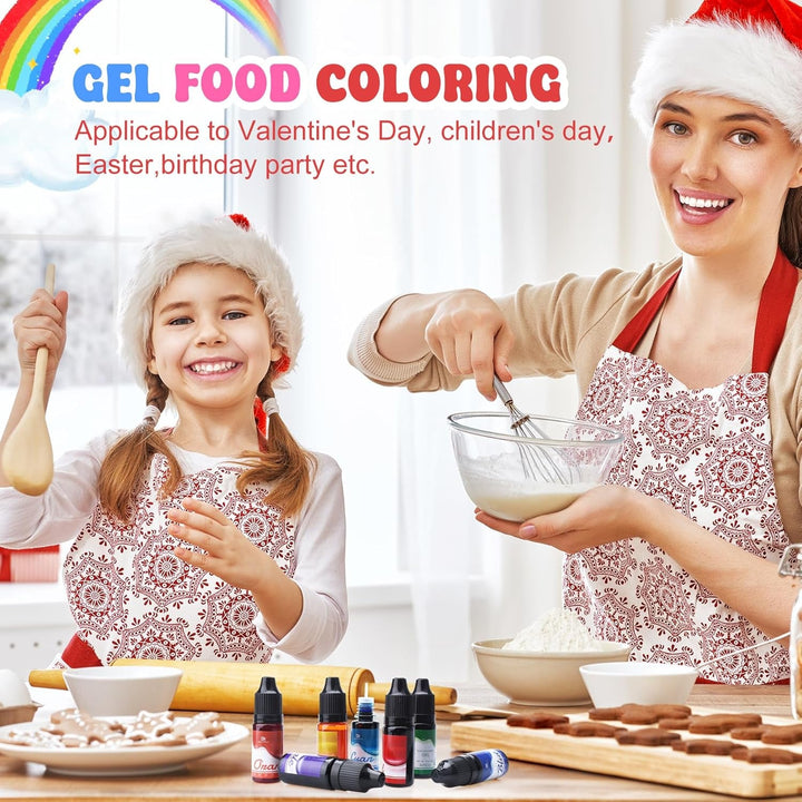 Lebensmittelfarbe Gel - 7X15Ml Regenbogen Farben Konzentrierte Gel Lebensmittel Farben Für Kuchen Dekoration, Backen, Kekse, Macaron - Zuckerfrei Food Coloring Für Getränken, Tortendeko, DIY Slime