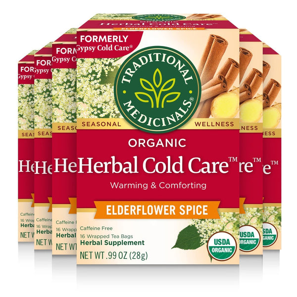 Tea, Herbal Cold Care Seasonal Tea with Elderflower Spice, 96 Tea Bags(Pack of 6) Tea USA Naty Shop Default Title
