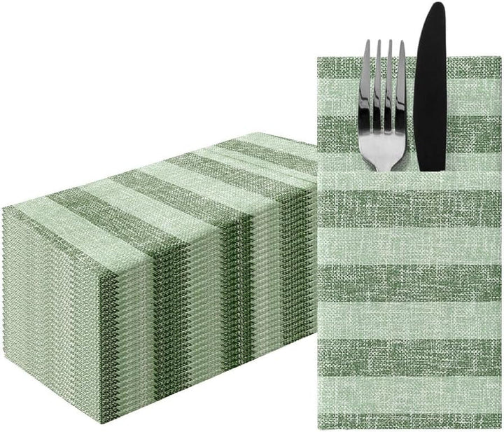 PAW - Șervețele pentru tacâmuri Airlaid - Fabric-like (1/8 fold) | 25 bucăți | Ideal pentru nuntă, botez, comuniune, aniversare | Saci de șervețele pentru tacâmuri | Bej