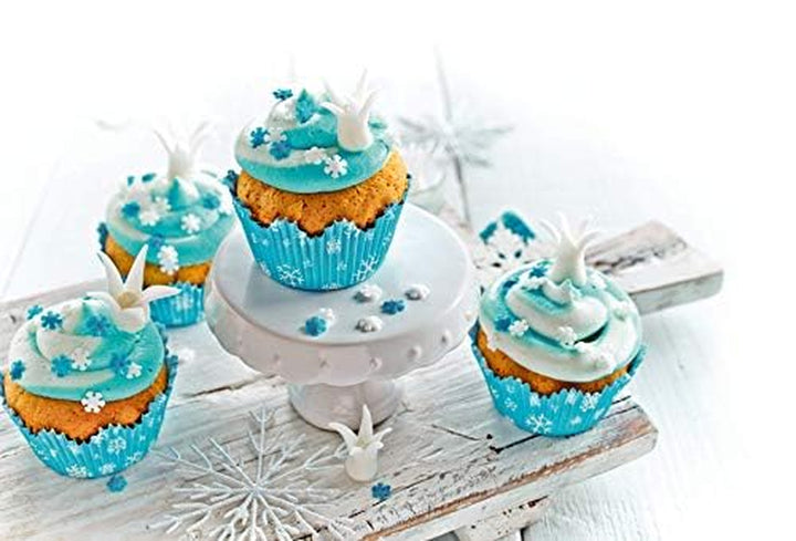 RUF Cupcakes Für Eis-Prinzessinen Und Prinzen, Mit Torten-Creme in Eisblau, Zucker-Eiskristallen Und Fondant Für Zuckerkronen, Inkl. 12 Backförmchen, 1 X 391G