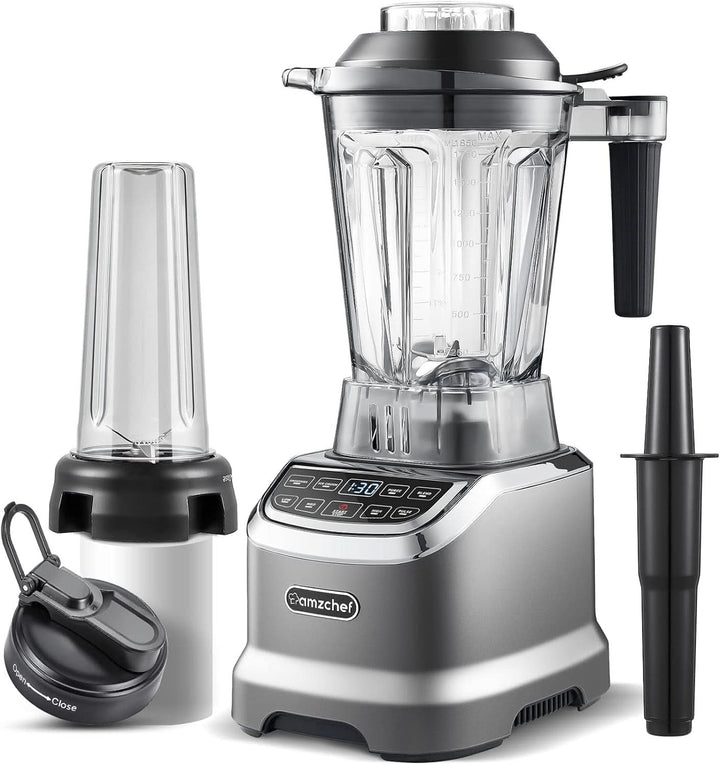 AMZCHEF Professioneller Standmixer Mit 8 Einstellbaren Geschwindigkeiten | 1800W Mixer Hochleistungsmixer Für Die Küche | 1,85 L Blender Für Shakes, Smoothies, Eiscrushen, Gefrorene Früchte