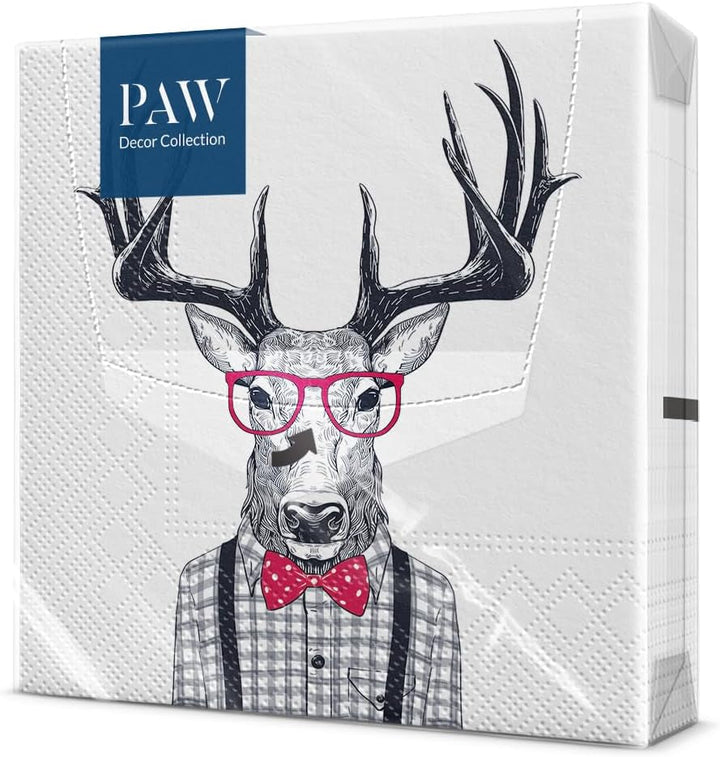 PAW - Șervețele 3 straturi (33 X 33 Cm) I 20 bucăți I Perfect pentru zile de naștere, petreceri, nunți, comuniuni și sărbători I Decorațiuni de masă șervețele de hârtie colorate - Monkey Jungle Fauna & Flora I Monkey Fun