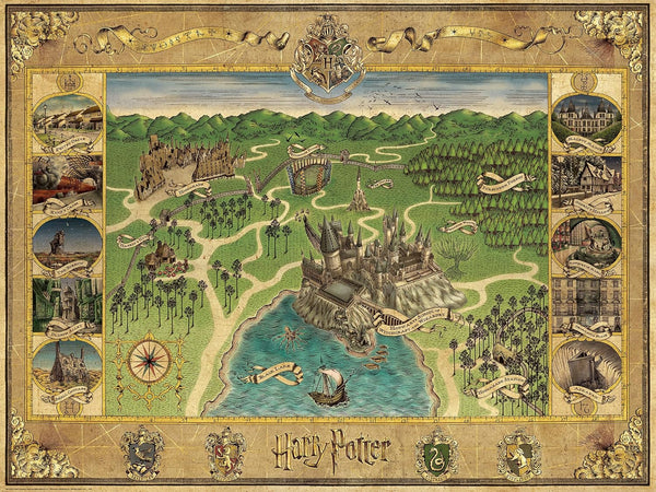 Ravensburger Puzzle 12000720 - Harta Hogwarts - 1500 piese puzzle jigsaw pentru adulți și copii de peste 14 ani, marfă pentru fanii Harry Potter