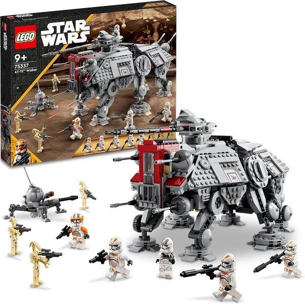 LEGO Star Wars At-Te Walker, model de jucărie mobil, set cu minifigurine, inclusiv 3 Clone Troopers, Droizi de luptă și Dwarf Spider Droid 75337