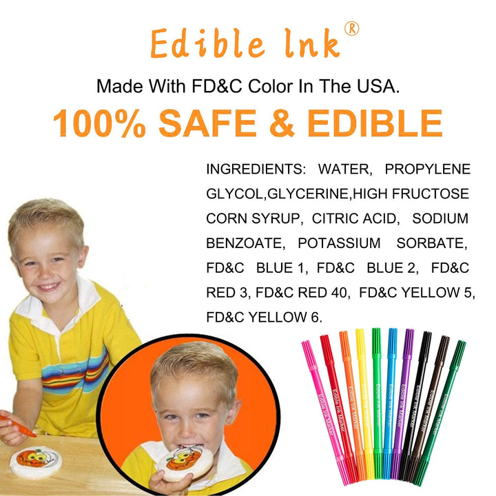 Lebensmittelfarbe Stift -10PCS Lebensmittelfarbe Stifte Backen,Essbar Marker Pen, Essbare Markierungen, Lebenmittelstift Dual Tip Coloring Marker,Gourmet-Autoren Für Diy-Kuchendekoration,Kekse