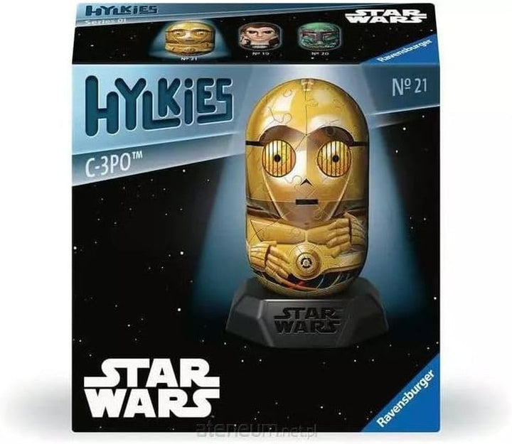 Ravensburger Hylkies: Figurine de colecție Star Wars de asamblat singur - Figura #03 - Prințesa Leia - Construiește, îndrăgostește-te, colecționează - Mini figurine pentru fanii Star Wars