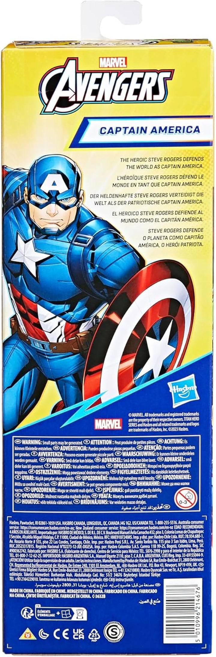 Marvel Avengers Titan Hero Series Blast Gear Captain America Action Figure, jucărie mare de 30 cm, pentru copii cu vârsta peste 4 ani, albastru