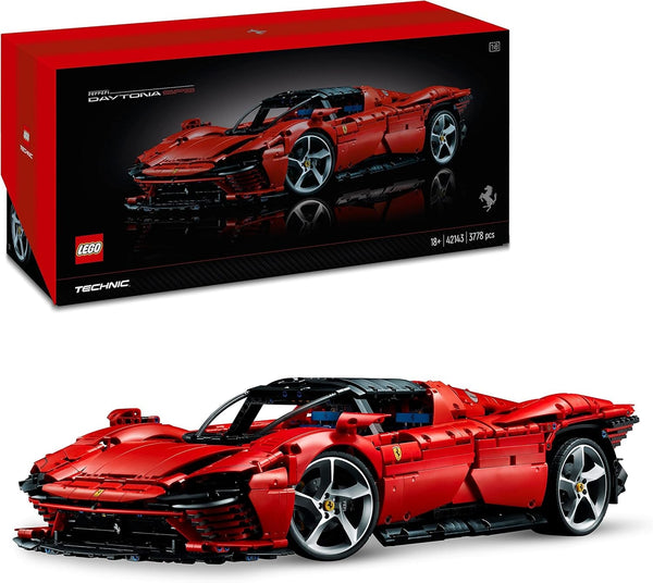 Kit machetă LEGO Technic Ferrari Daytona SP3 la scara 1:8, Mașină super sport roșie, Obiect de colecție machetă de mașină extinsă, Ultimate Car Concept 42143