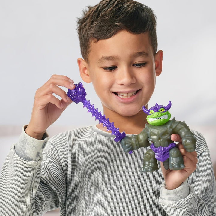 Heroes of Goo Jit Zu Stretch Strikers Deluxe Hero Pack Rock Jaw, figură de acțiune extensibilă cu peste 20 de unelte de luptă grozave