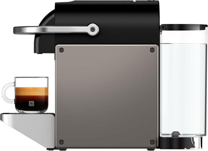 Aparat de cafea cu capsule Krups Nespresso Pixie Redesign, 1260 W, Rezervor de apă de 0,7 litri, Espresso sau Lungo, Economizor de energie, Capsule reciclabile, Set de bun venit inclus, Titan, XN306T10