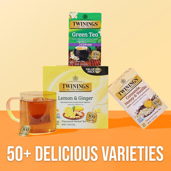 Camomile, Honey & Vanilla Herbal Tea Individually Wrapped Bags, 20 Count (Pack of 1), Naturally Caffeine-Free, Enjoy Hot or Iced, 20 Teabags Tea USA Naty Shop