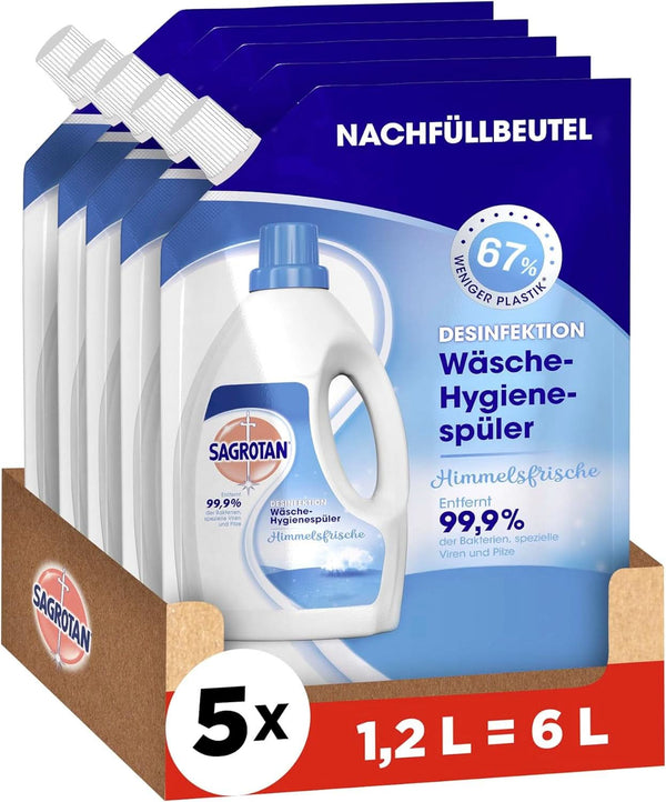 Sagrotan Detergent pentru igiena rufelor Sky Fresh Refill - efect dezinfectant, pentru rufe curate și proaspete din punct de vedere igienic