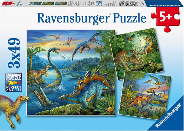Ravensburger Puzzle jigsaw pentru copii - 09317 Fascinația dinozaurilor - puzzle jigsaw pentru copii de 5 ani și peste, cu 3X49 piese