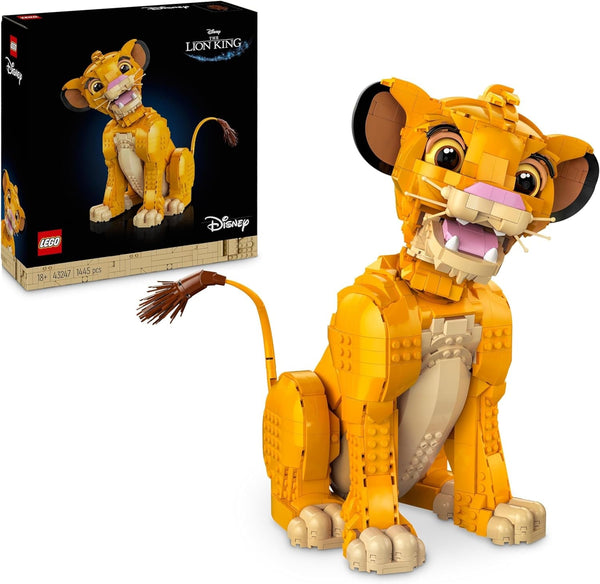 Lego Ç€ Disney Simba, tânărul rege al leilor, jucărie de construit pentru colecționat cu figurine creative de animale, activitate relaxantă pentru adulți, idee de cadou pentru femei 43247