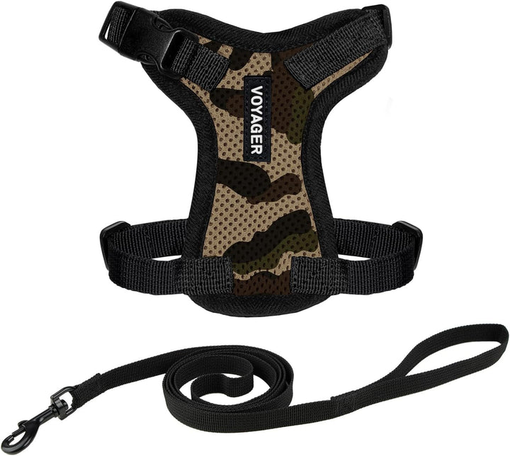 Kit Voyager, Ham anti-evadare pentru pisici cu lesă de 1,5 m, cusături reflectorizante, mâner din neopren, pentru pisici mici, medii și mari, garnitură verde lime/negru, mărimea XS