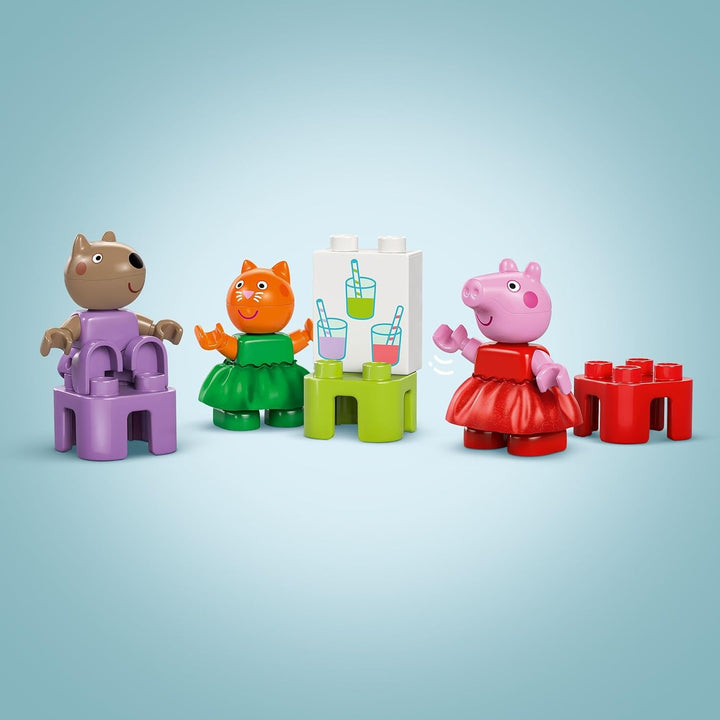 LEGO DUPLO Peppa Wutz Fairground - Jucării pentru copii și jucării pentru abilități motorii pentru vârsta de 2+ - Jocuri preșcolare cu roată mare, tobogan și 3 figuri, inclusiv Mollie Kitty și Klausi Kläff - Cadou pentru copii 10453