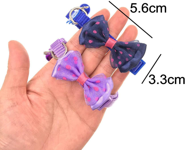 10 x Zgărzi pentru pisici multicolore cu clopoțel și încuietoare de siguranță pentru pisici și câini mici, zgărzi pentru pisici cu clopoțel și papion