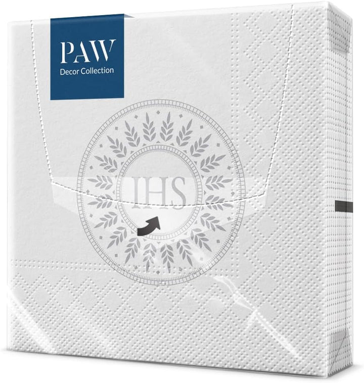 PAW - Șervețele 3 straturi (33 X 33 Cm) I 20 bucăți I Perfect pentru comuniune, confirmare, botez I Ideal pentru băieți și fete I Decorațiuni de masă Șervețele de hârtie elegante - IHS Roses I Delicate Roses