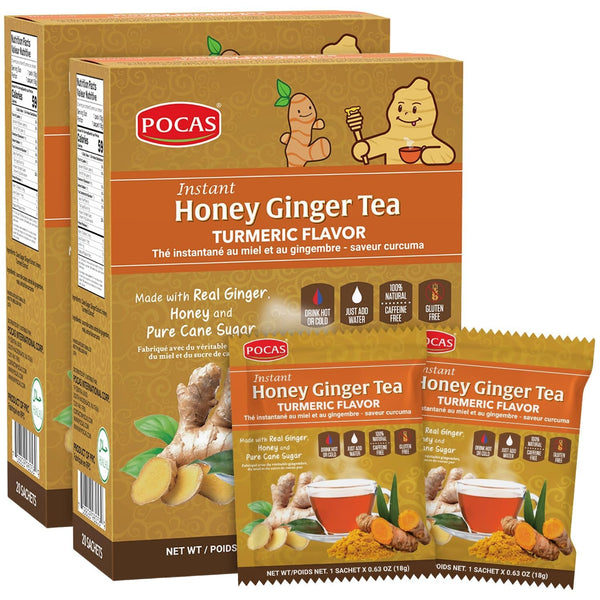 Honey Ginger Tea, Turmeric, 12.7 Ounce, 20 Bags (Pack of 2) Non-Gmo, Non-Diary, Gluten Free, No Artificial & Colors, Honey Crystal, Real Ginger, Sachet Tea USA Naty Shop Default Title