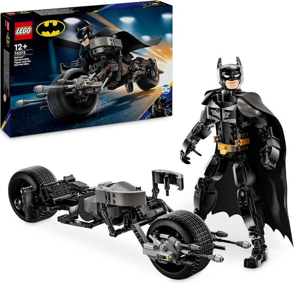 LEGO DC Batman: Batman figurină de construcție cu Batpod, jucărie pentru filmele cu supereroul, set de joacă de aventură pentru copii, cadou pentru băieți și fete 76273