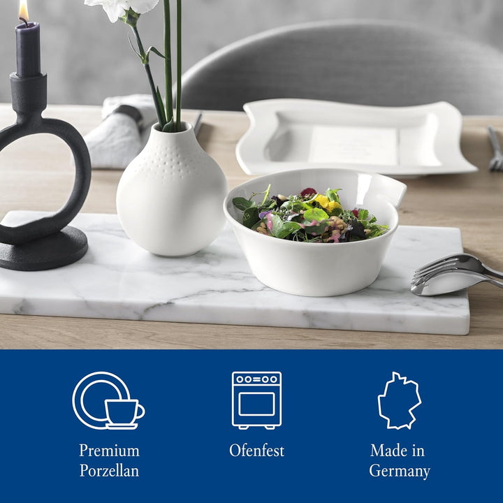 Villeroy & Boch – Newwave Basic Tafelservice 30 Teilig, Geschirr Set Für 6 Personen, Spülmaschinenfest, Geschirrset, Service, Teller, Tassen, Weiß, Keramik, Premium Porzellan