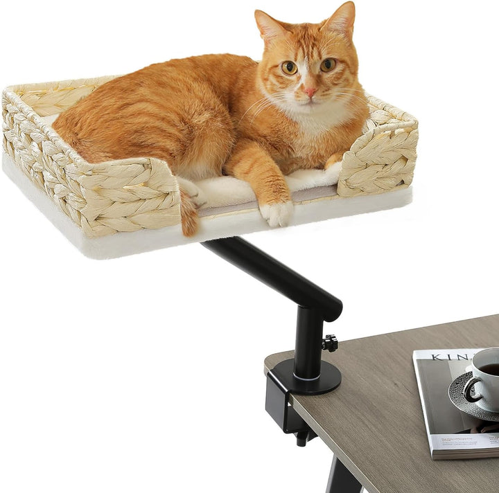 Pat pentru pisici PAWZ Road pentru birou cu minge interactivă de pluș, coș pentru pisici, suport rotativ la 360°, hamac pentru zgâriat, pat pentru pisici, susține până la 22,5 kg