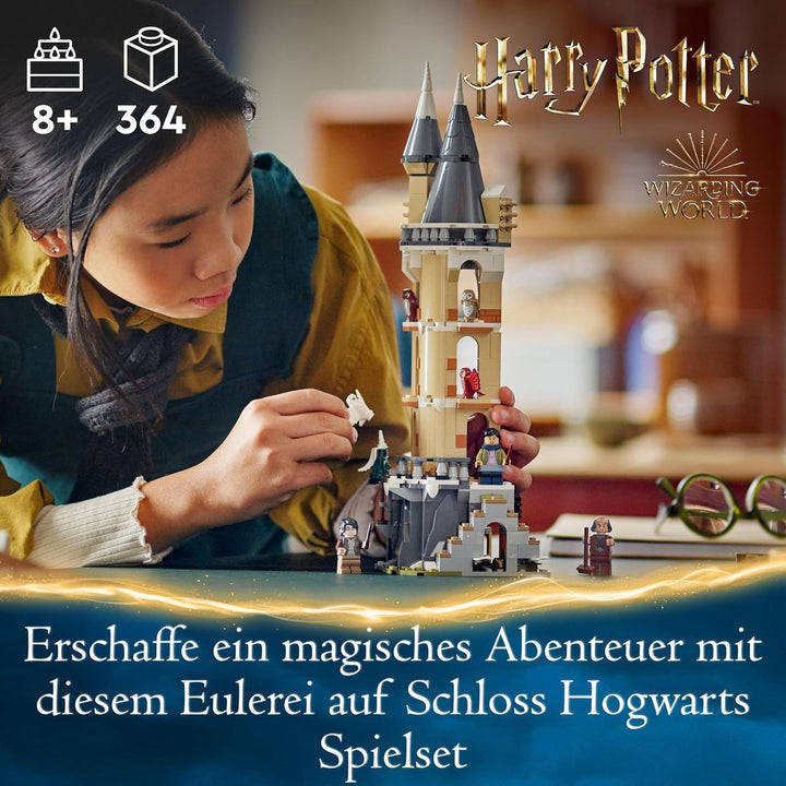 LEGO Harry Potter Owlery la Castelul Hogwarts, set de aventură cu animale de jucărie și 3 mini figurine, jucărie pentru film pentru copii, cadou pentru fete, băieți și toți fanii de la 8 ani 76430