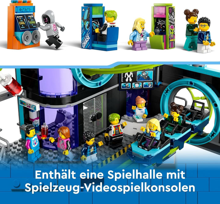 LEGO City Rollercoaster cu Robot Mech, parc de distracții de jucărie, Playset pentru băieți și fete de la 8 ani, cadou pentru copii creativi 60421