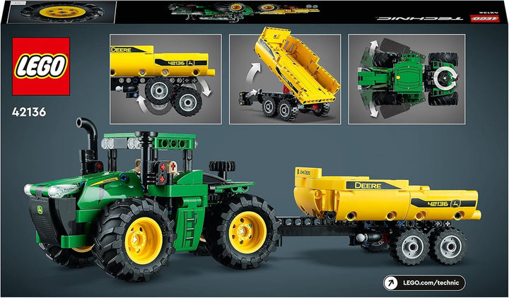 LEGO Technic John Deere 9620R Tractor 4WD, cu remorcă basculantă, jucărie agricolă clasică pentru copii, băieți și fete de la 8 ani, kit model de colecție 42136