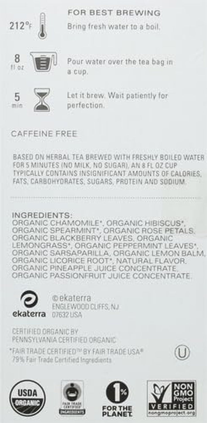 Calm Chamomile Herbal Tea Bags, Caffeine Free Blend, 16 Total Tea Bags Tea USA Naty Shop