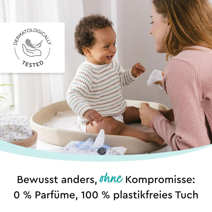 LILLYDOO Baby Feuchttücher Mit 99% Wasser, 10 X 15 Stück (150 Feuchttücher), 100% Plastikfreies Tuch, Ohne Parfüme & Mild Wie Watte Und Wasser (FSC Mix)