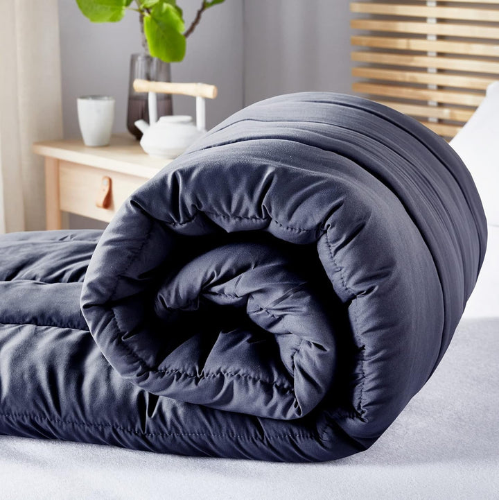 Pikolin Home - Plapumă reversibilă 300 G - Umplutură nordică bicoloră - Pentru pat 90 - confortabilă, caldă, respirabilă, albastru marin, 135 X 200 cm